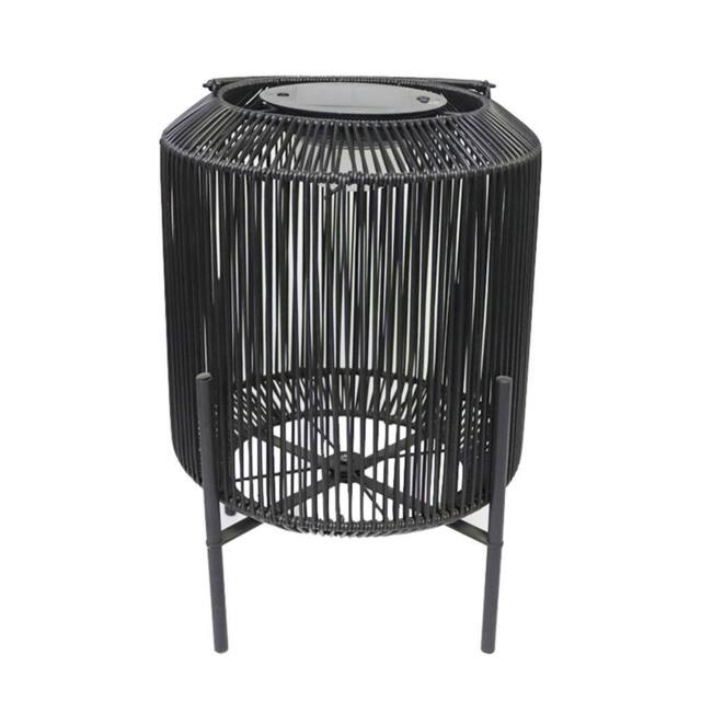 K LIVING Manau Rattan Solar Rechargeable Lamp in Black - image 1