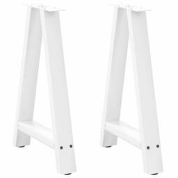 Berkfield Home Coffee Table Legs A-Shaped 2 pcs White¬†50x(72-73) cm Steel in White - thumbnail 2