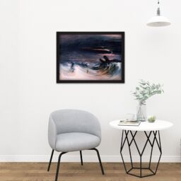"Artery8 Wall Art Print John Martin Destruction Of Tyre Large Framed Wall Décor Art in Black - Size: W18"" x H24""" - thumbnail 2