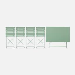 sweeek 4-seater Folding Metal Bistro Garden Table in Green - thumbnail 3