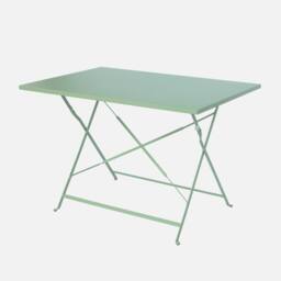 sweeek 4-seater Folding Metal Bistro Garden Table in Green - thumbnail 2