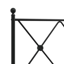 Berkfield Home Metal Bed Frame without Mattress with Footboard Black 75x190cm - Size: 75x190 cm - thumbnail 7