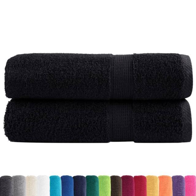 Berkfield Home Premium Shower Towels SOLUND 2 pcs Black 70x140 cm 600 gsm - image 1