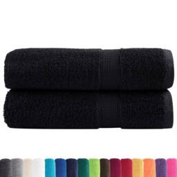 Berkfield Home Premium Shower Towels SOLUND 2 pcs Black 70x140 cm 600 gsm - thumbnail 1