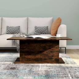 Berkfield Home Coffee Table Smoked Oak 102x55.5x40 cm Engineered Wood in Brown - thumbnail 4