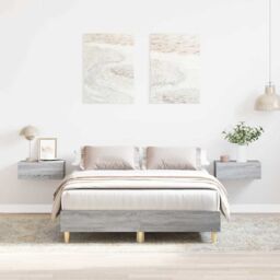 Berkfield Home Bed Frame No Mattress Grey Sonoma 140x190 cm Engineered Wood - thumbnail 1