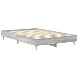 Berkfield Home Bed Frame No Mattress Grey Sonoma 140x190 cm Engineered Wood - thumbnail 4