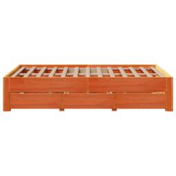 Berkfield Home Bed Frame without Mattress with Drawers Wax Brown 120x190 cm Smal - Size: Small Double - thumbnail 5