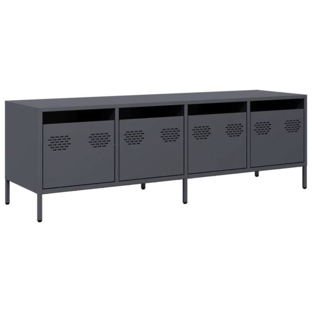 Berkfield Home TV Cabinet Anthracite 135x39x43.5 cm Cold-rolled Steel in Charcoal - image 1