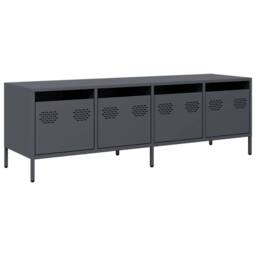 Berkfield Home TV Cabinet Anthracite 135x39x43.5 cm Cold-rolled Steel in Charcoal