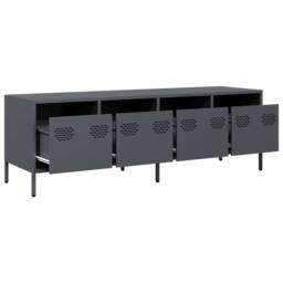 Berkfield Home TV Cabinet Anthracite 135x39x43.5 cm Cold-rolled Steel in Charcoal - thumbnail 5