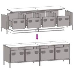 Berkfield Home TV Cabinet Anthracite 135x39x43.5 cm Cold-rolled Steel in Charcoal - thumbnail 9