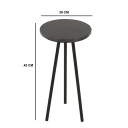 IH Design Tilden Side Table With Black Marble Top & Metal Legs - thumbnail 6