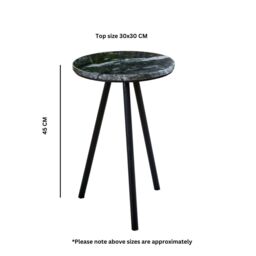 IH Design Tilden Side Table With Black Marble Top & Metal Legs - thumbnail 5