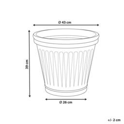 Wyld and Coco Blue Glazed Polyresin Flower Pot 43cm Round Indoor Outdoor Drainage - thumbnail 3