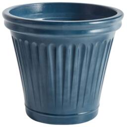 Wyld and Coco Blue Glazed Polyresin Flower Pot 43cm Round Indoor Outdoor Drainage - thumbnail 2