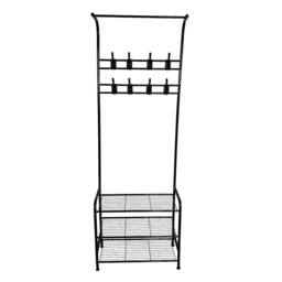 Oypla All Metal Coat Umbrella Stand Shoe Rack in Black - thumbnail 6