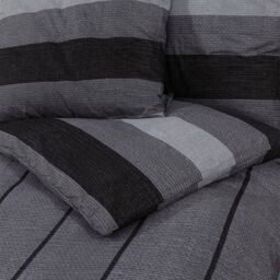 Berkfield Home Duvet Cover Set Dark Grey 200x200 cm Cotton - thumbnail 5
