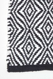 Homescapes Trance Black & White Fibre Hall Runner, 66 x 200 cm - Size: 66 cm x 200 cm - thumbnail 3
