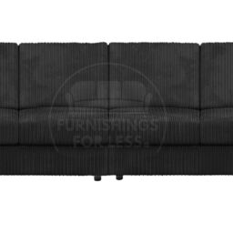 Furnishings For Less UK Luxor Long Fabric Jumbo Cord 4 Seater Sofa - Full Back in Black - thumbnail 2