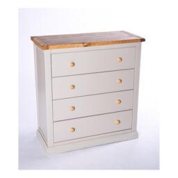 Cabinet Bits Loreo 4 Drawer Chest of Drawers Wood Knob in Light Grey - thumbnail 3