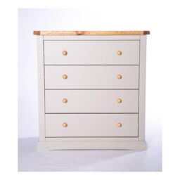 Cabinet Bits Loreo 4 Drawer Chest of Drawers Wood Knob in Light Grey - thumbnail 2