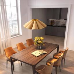 Garwarm 1 - Light Farmhouse Boho Wooden Chandelier in Beige - thumbnail 2
