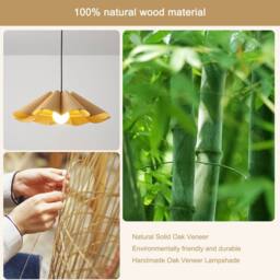 Garwarm 1 - Light Farmhouse Boho Wooden Chandelier in Beige - thumbnail 9