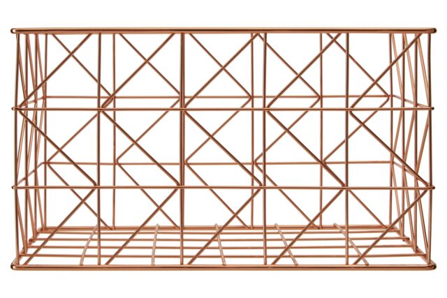 Orsina Functional Copper Finish Zigzag Wire Basket, Stylish Wireframe Basket For Kitchen, High Quality Basket in Gold - image 1