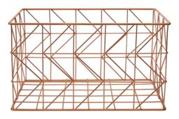 Orsina Functional Copper Finish Zigzag Wire Basket, Stylish Wireframe Basket For Kitchen, High Quality Basket in Gold - thumbnail 2