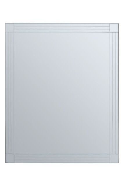 Orsina Sana Square Wall Mirror with Linear Detail in Clear - image 1