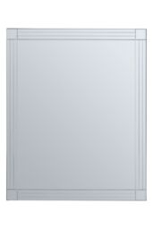 Orsina Sana Square Wall Mirror with Linear Detail in Clear - thumbnail 1