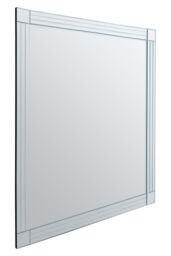 Orsina Sana Square Wall Mirror with Linear Detail in Clear - thumbnail 2