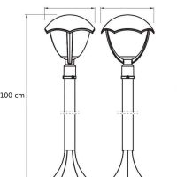 CGC Lighting CGC POPPY Black Curved Post Bollard Coach Lantern Outdoor Garden Light - Size: Large - thumbnail 4