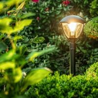 CGC Lighting CGC POPPY Black Curved Post Bollard Coach Lantern Outdoor Garden Light - Size: Large - thumbnail 2
