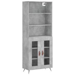 Berkfield Home Highboard Concrete Grey 69.5x34x180 cm Engineered Wood - thumbnail 1