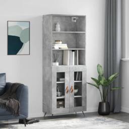 Berkfield Home Highboard Concrete Grey 69.5x34x180 cm Engineered Wood - thumbnail 2