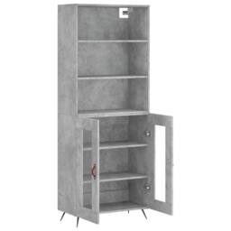 Berkfield Home Highboard Concrete Grey 69.5x34x180 cm Engineered Wood - thumbnail 4