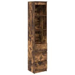 Berkfield Home Highboard Smoked Oak 37.5x35x180 cm Engineered Wood in Brown - thumbnail 3
