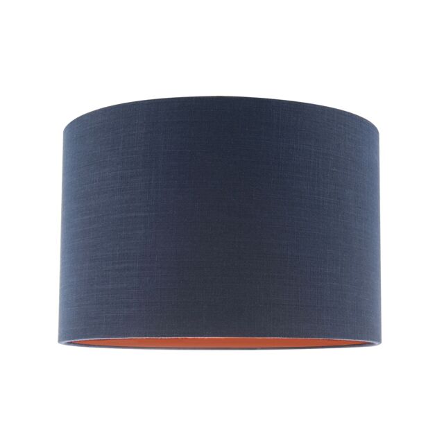 Happy Homewares Modern Textured Cotton Lamp Shade with Brushed Gold Inner Lining in Midnight - Size: 12 inches - image 1