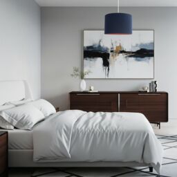 Happy Homewares Modern Textured Cotton Lamp Shade with Brushed Gold Inner Lining in Midnight - Size: 12 inches - thumbnail 6