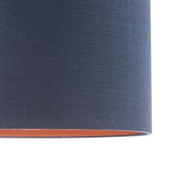 Happy Homewares Modern Textured Cotton Lamp Shade with Brushed Gold Inner Lining in Midnight - Size: 12 inches - thumbnail 3