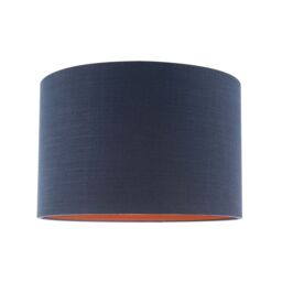 Happy Homewares Modern Textured Cotton Lamp Shade with Brushed Gold Inner Lining in Midnight - Size: 12 inches - thumbnail 1