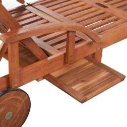 Berkfield Home Sun Lounger Solid Acacia Wood in Brown - thumbnail 5