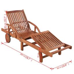 Berkfield Home Sun Lounger Solid Acacia Wood in Brown - thumbnail 7