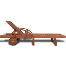 Berkfield Home Sun Lounger Solid Acacia Wood in Brown - thumbnail 4