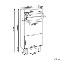 Wyld and Coco White MDF 3-Compartment Wall-Mounted Shoe Cabinet - thumbnail 3