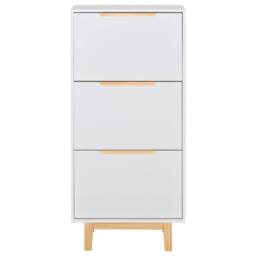 Wyld and Coco White MDF 3-Compartment Wall-Mounted Shoe Cabinet - thumbnail 5