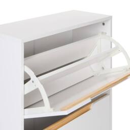 Wyld and Coco White MDF 3-Compartment Wall-Mounted Shoe Cabinet - thumbnail 7