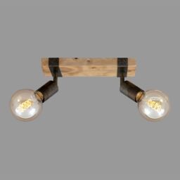 BRILONER Gunmetal Wood 2xE27 25W Requires Bulb Spotlight in Grey - thumbnail 7